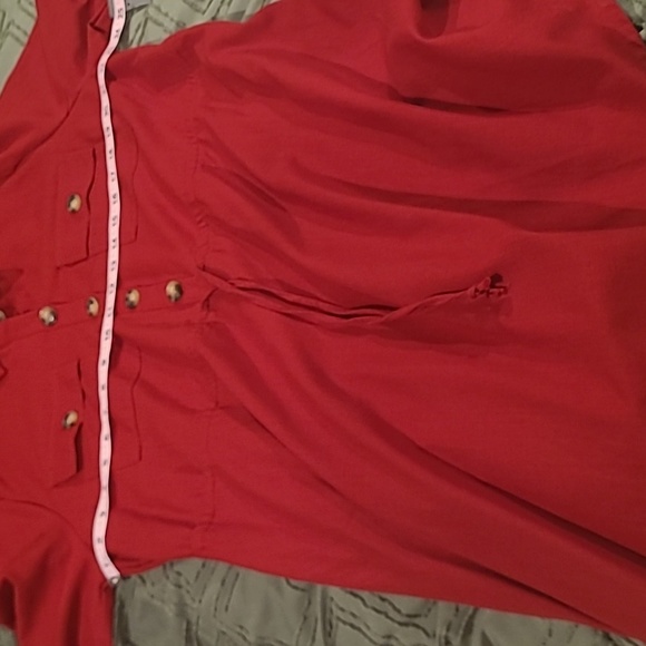 Lark + Grey red dress. Size 1X. Two pockets on the front. Five brown but… - Picture 9 of 11